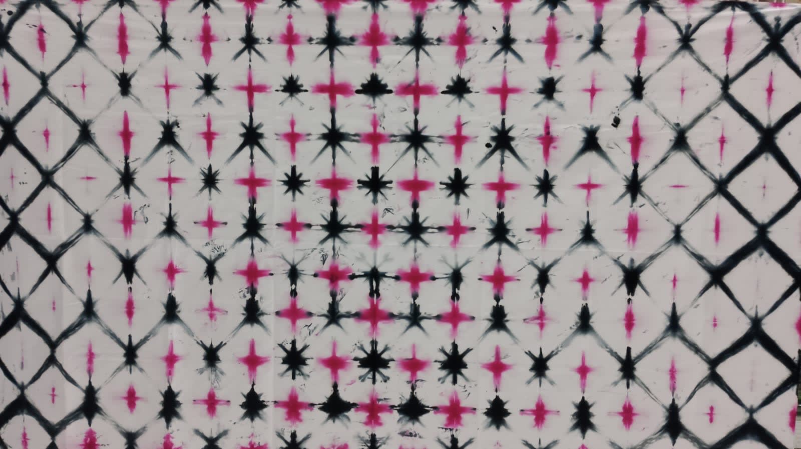 Batik Jumputan (Motif Diamond Putih Pink)