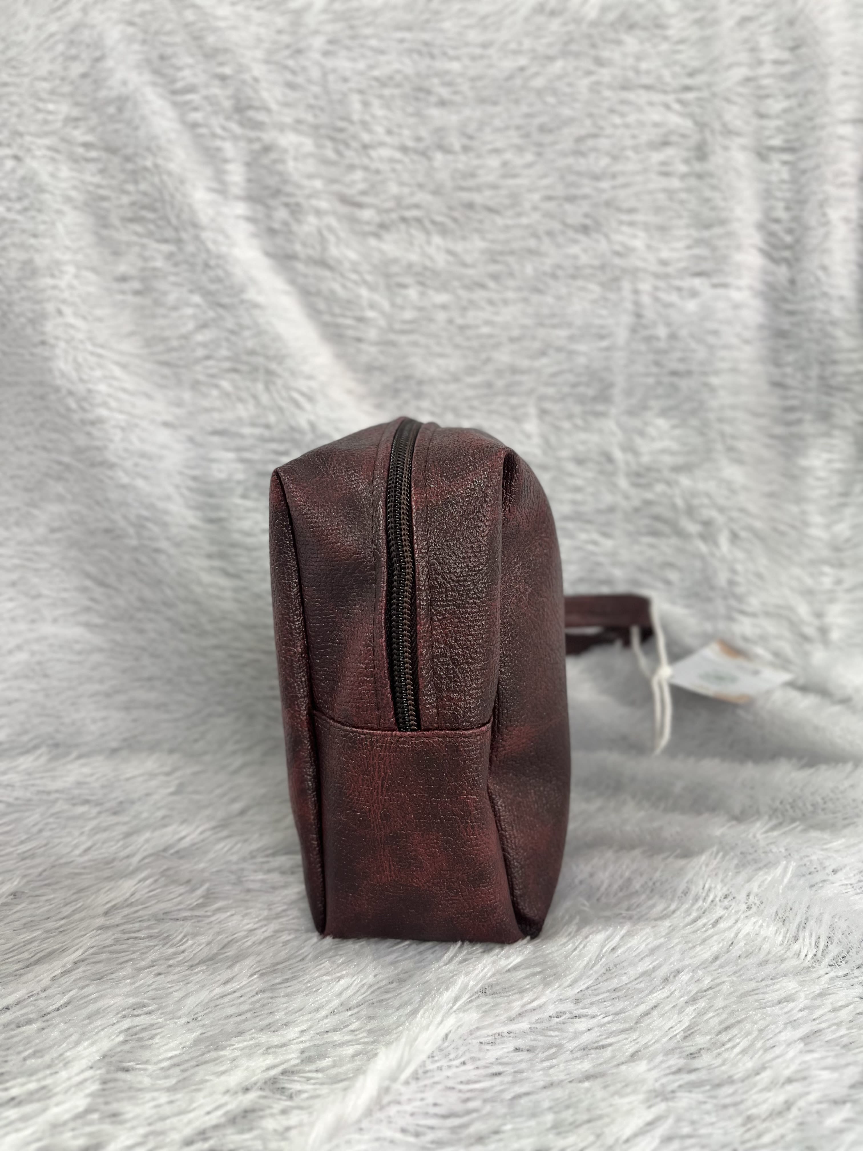 Pouch Kulit Sintetis Kecil (Maroon) 
