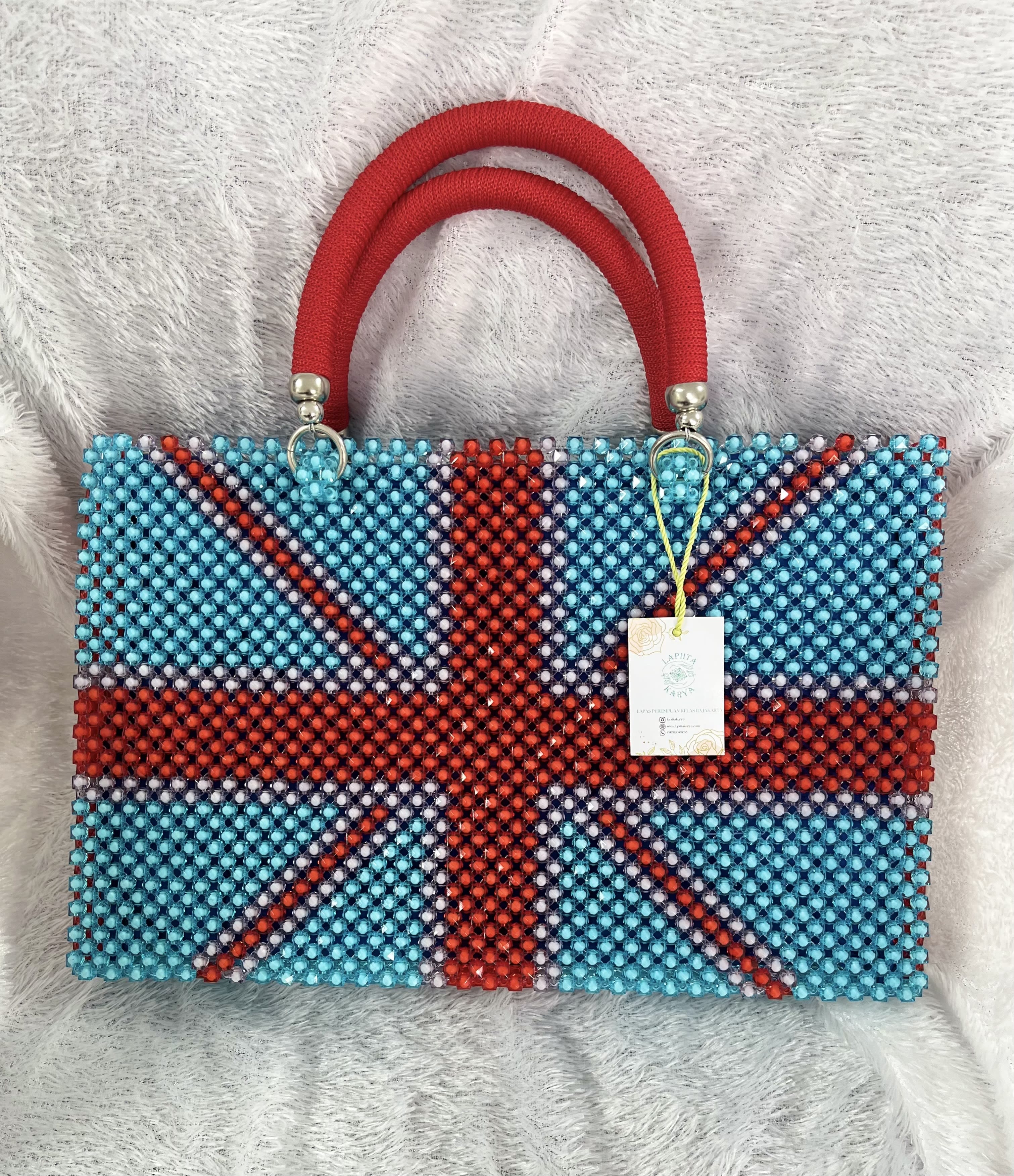 Tas Mote Besar (Motif England Biru SkyBlue)