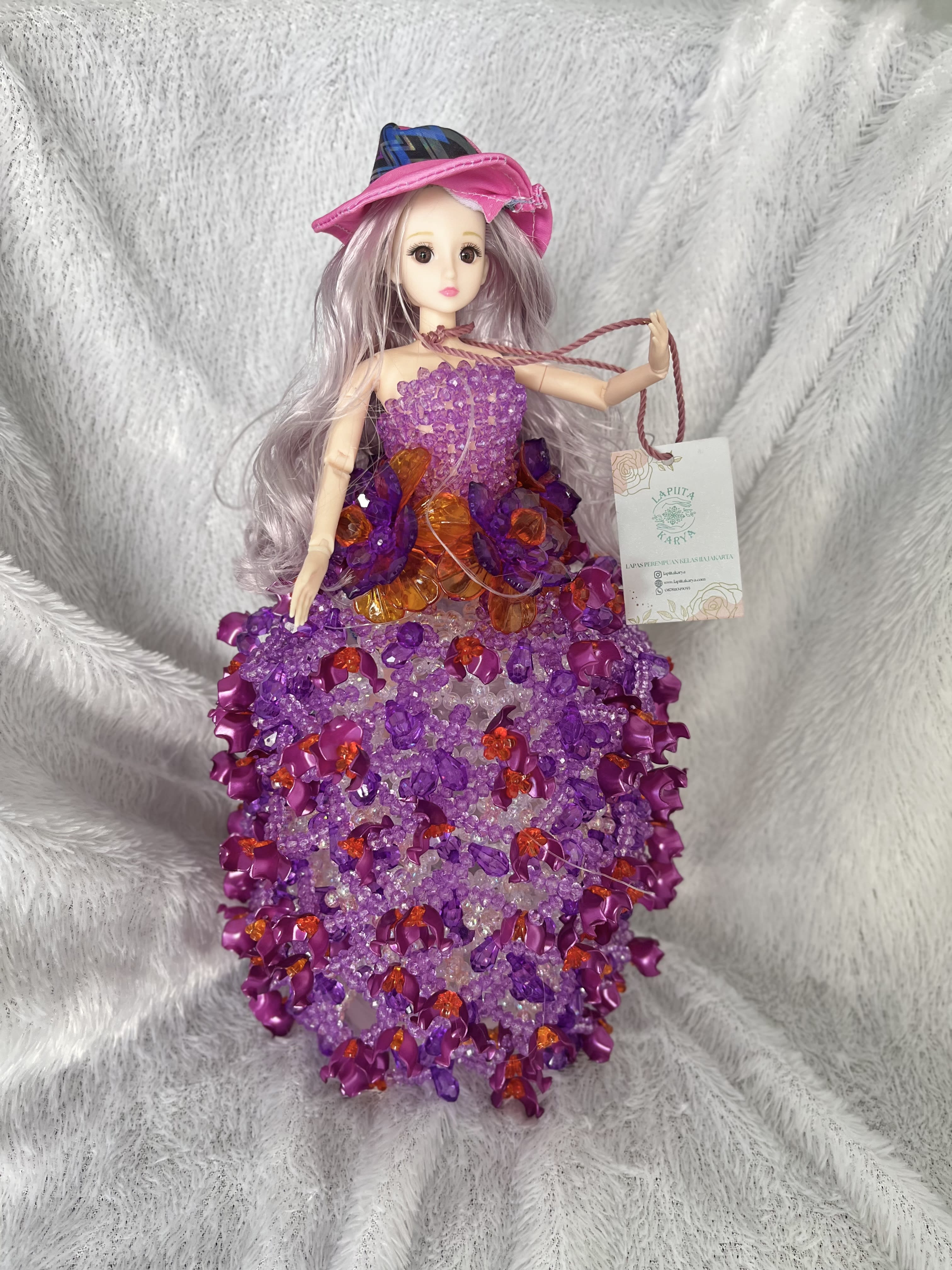 Pajangan Barbie Dress Mote (Ungu)