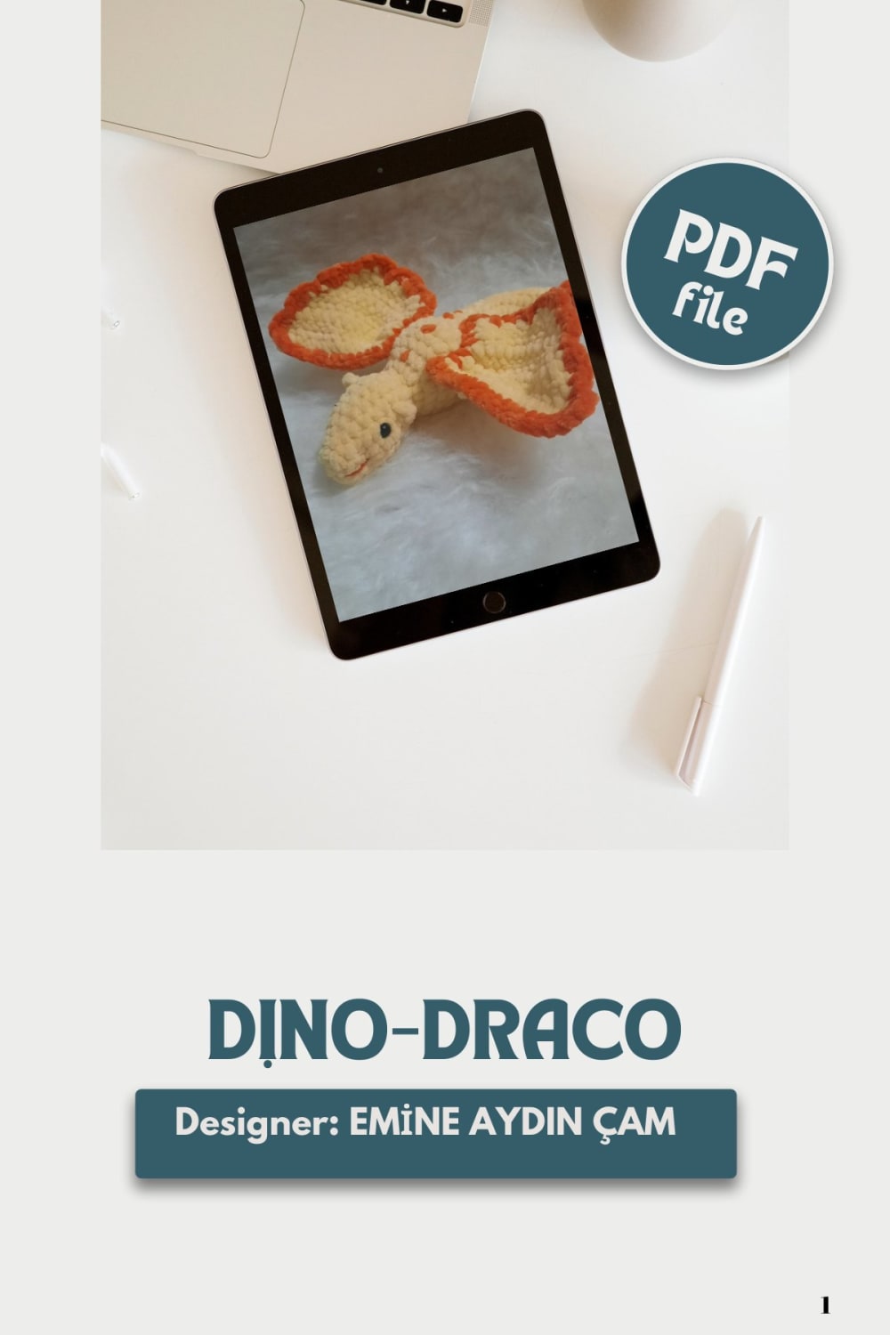 Dino-Draco pattern cover on a tablet