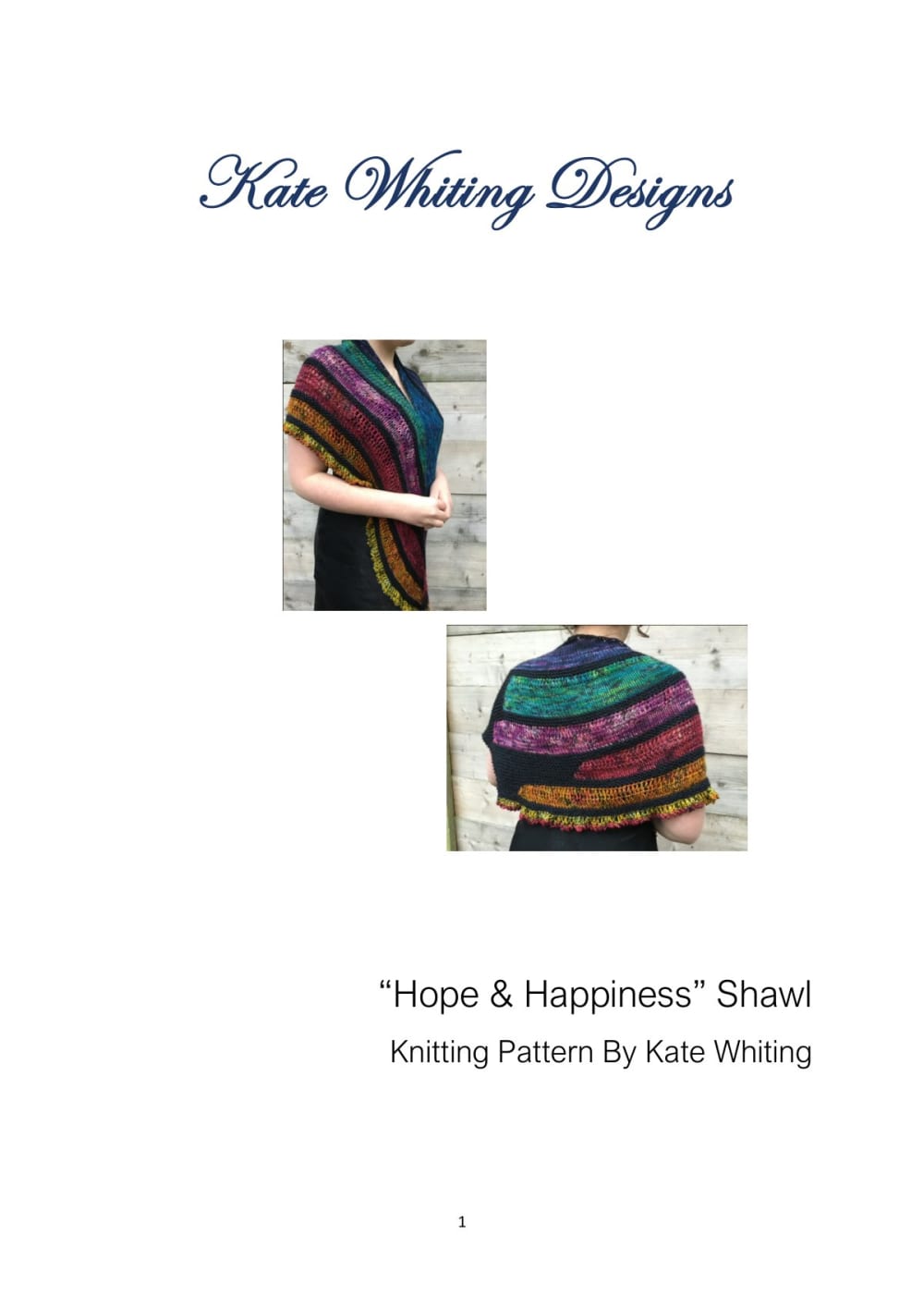 Knitted shawls with dark and colorful sections