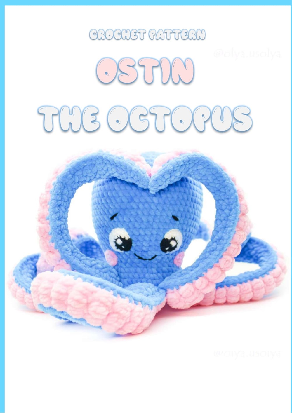 Cover with the blue and pink crochet octopus