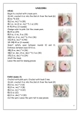 Unicorn head and ears pattern page with the cream head and pink ears