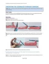 Front panel page with photos of the chain and the first rows of half double crochet
