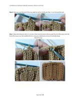 Ribbing photos showing front post and back post half double crochet in tan yarn