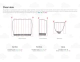 Overview page with a diagram of the back panel, the front panels and the sleeve