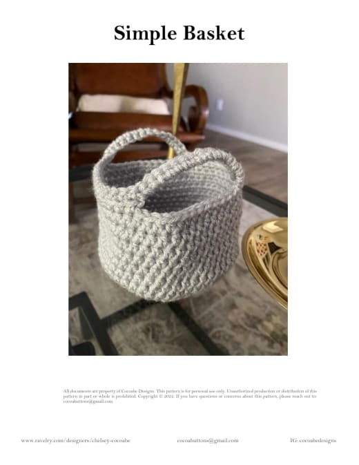 Small grey crochet basket