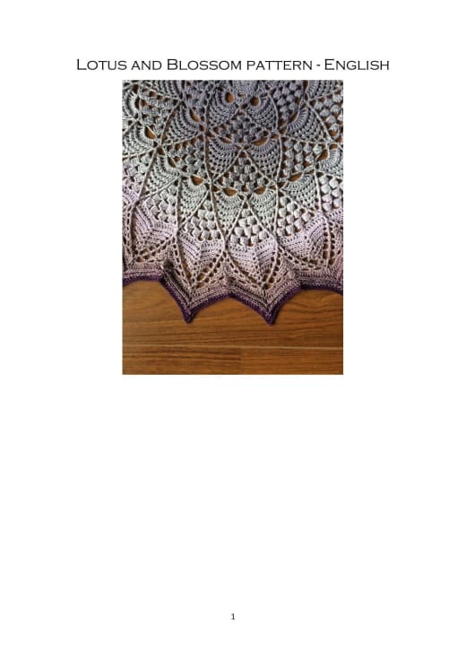 Large lotus and blossom crochet mandala in pastel colors