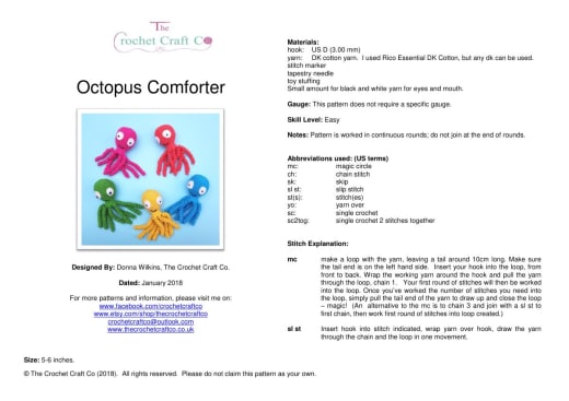 Colorful crochet octopus comforters with curly tentacles