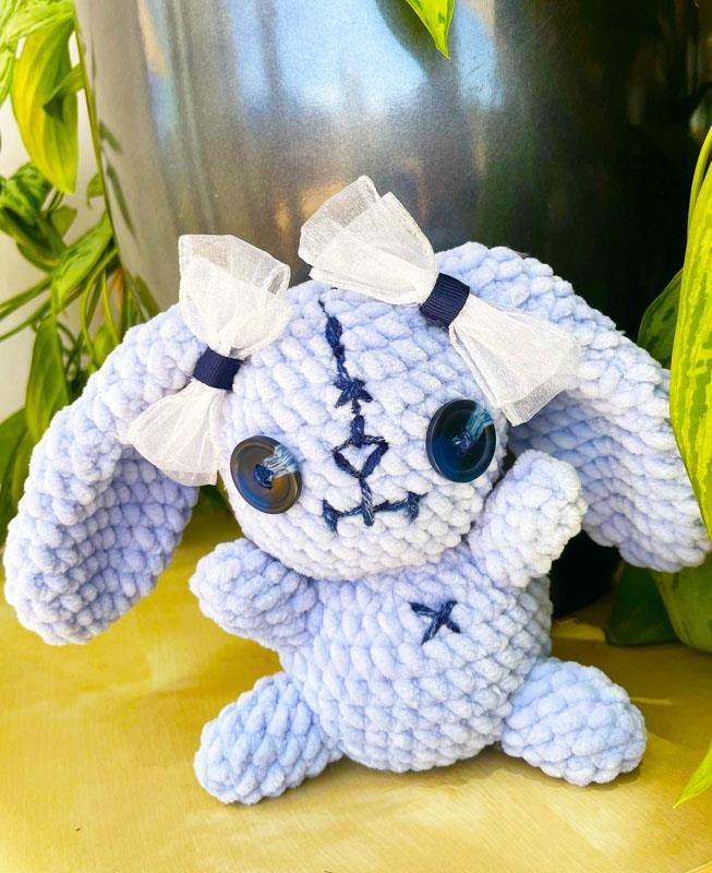 Purple Zombie Bunny Amigurumi