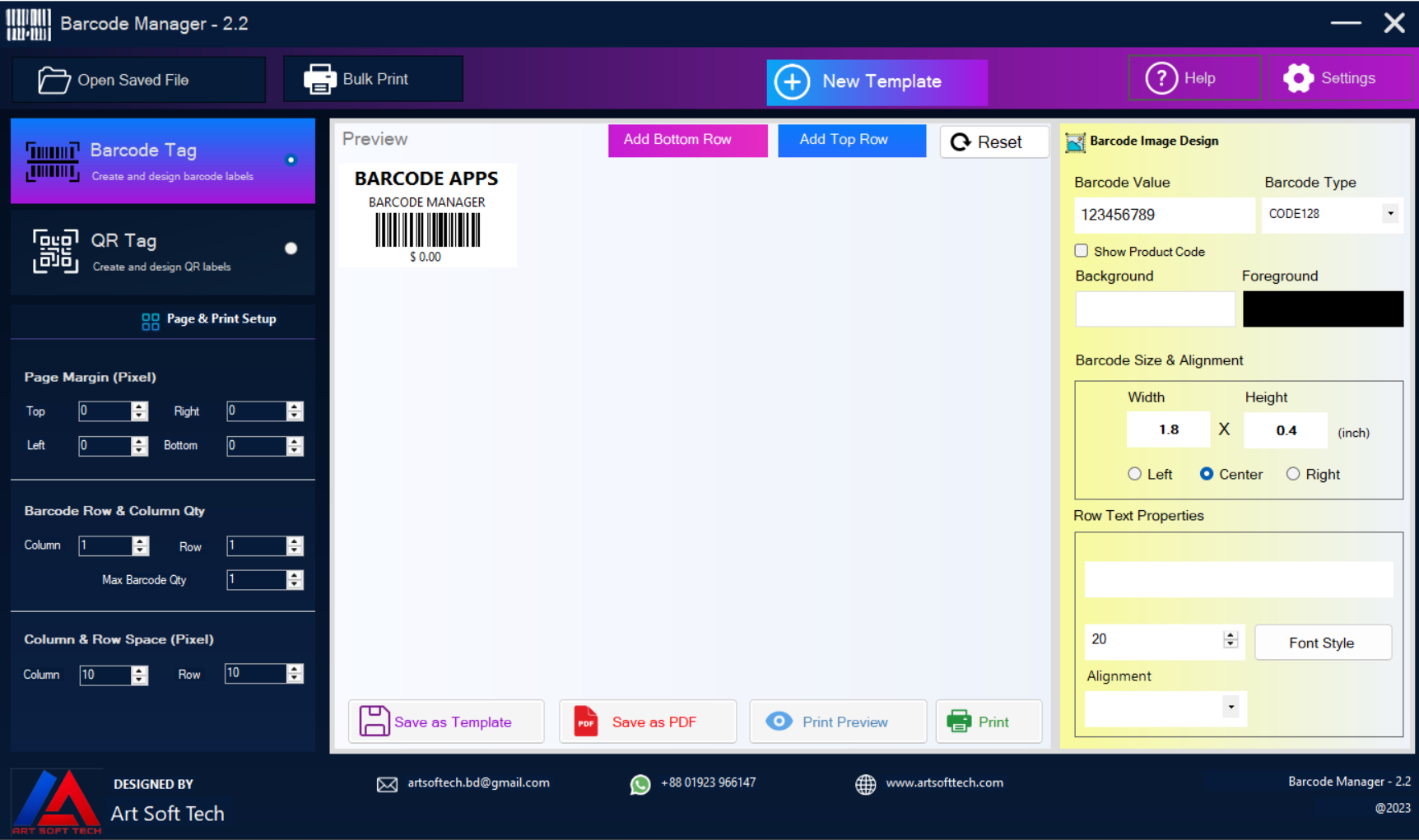 Barcode Manager - Barcode Generator Software-Source Code