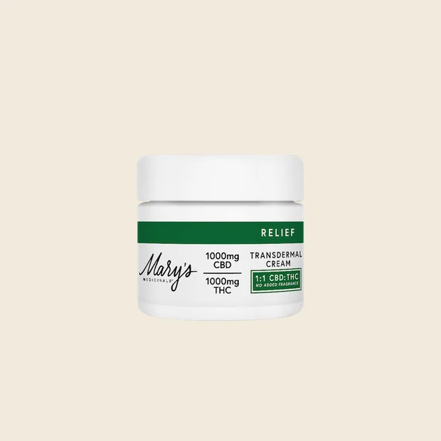 Transdermal Cream Relief - 11 CBDTHC - 1000mg - Marys Medicinals
