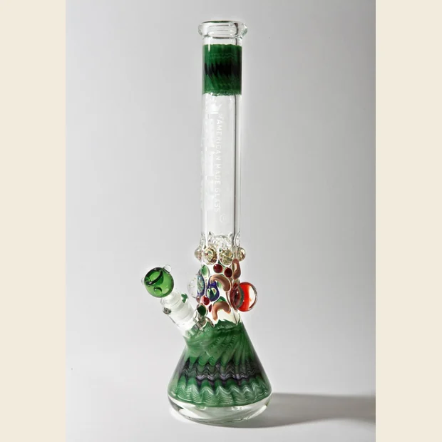 18in Fumed Beaker Top Bottom - Marbles - AMG