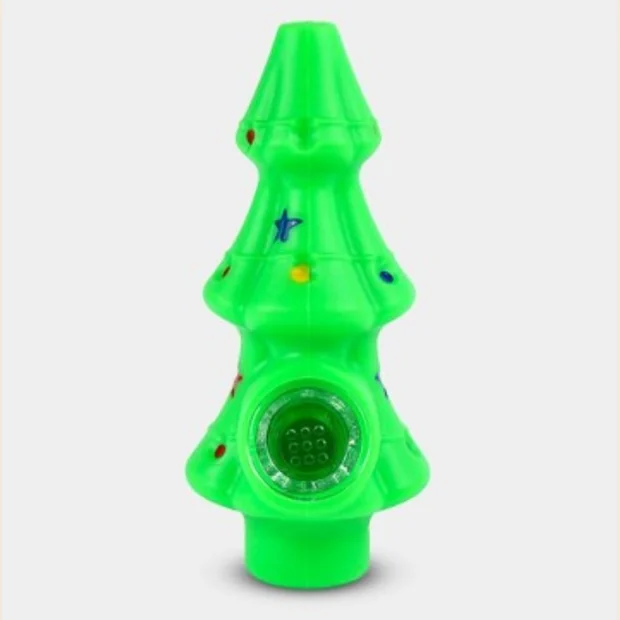 HS Wholesale ACC Silicone Xmas Tree Hand Pipe