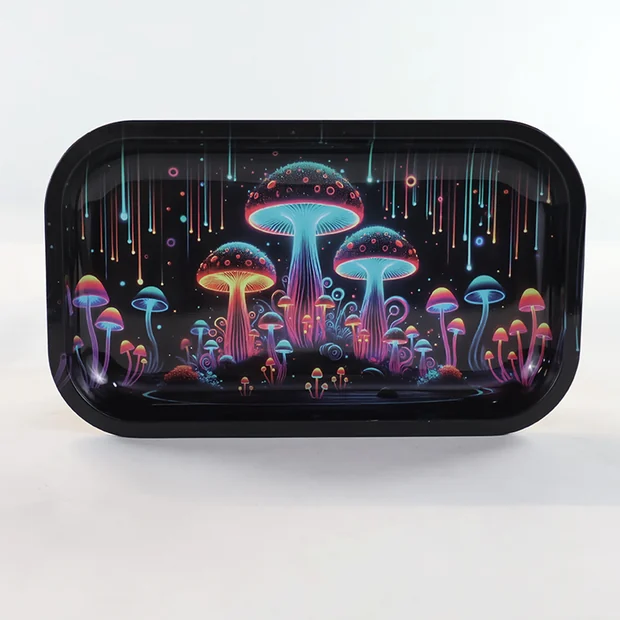 Neon Mushrooms Rolling Tray Assorted Colors May Vary - SirEEL