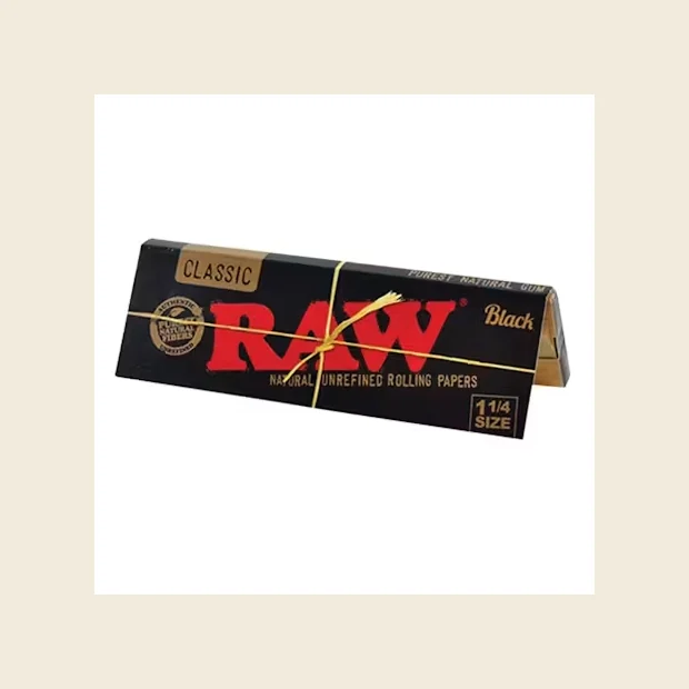 RAW Accessories Black Natural 125 Unrefined Rolling Papers 50pk