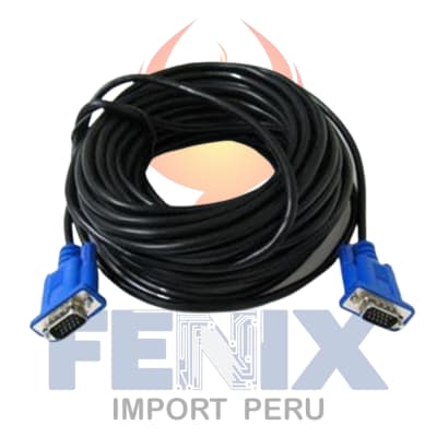 Cable VGA Liso de 10 metros Macho a Macho 15 Pines con Doble Filtro