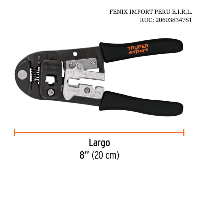 Pinza Ponchadora Para Cable De Red Rj-45 Truper