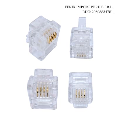 Conector Rj11 Tipo 6P4C Para Línea Teléfono Bolsa De 100 Unidades