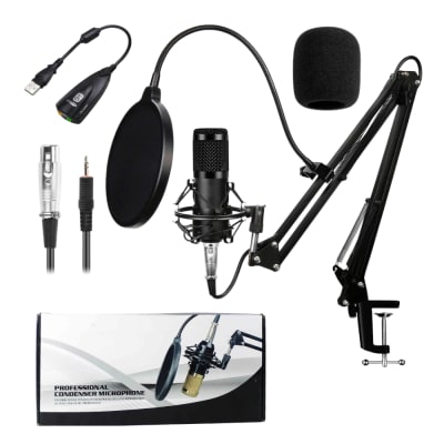 Microfono Condensador Profesional Kit para Entrevistas Streaming y Podcast