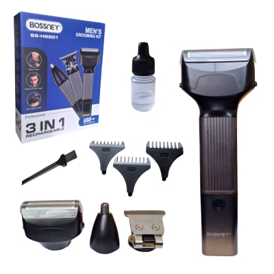 Maquina Corta Pelo Inalambrico Recargable Tipo C 3 En 1 Bs-H9201Bossney