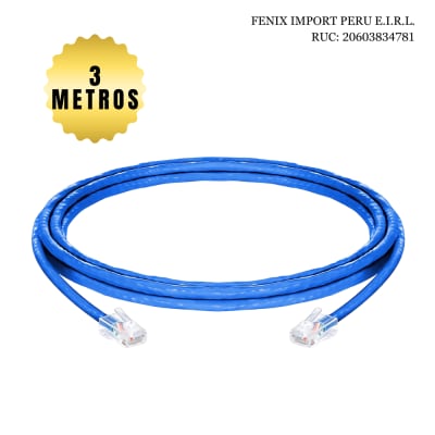Cable de red Ethernet Cat-5E de 3 metros Azul