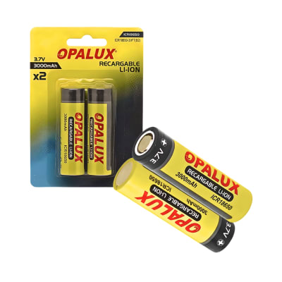 Baterias Recargables S/Pin 18650 3000mAh c/u Blister x2 und Marca Opalux Icr18650-30Ft(B2)