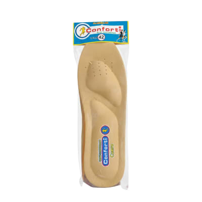 Plantillas para Zapatos Zapatillas Calzado con Amortiguacion Diseño Ergonomico CONFORTI Cuero Talla 42