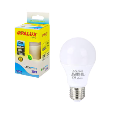Foco LED de 12W Luz Blanca 6500K Rosca E27 1050 Lúmenes 100-240V de Bajo Consumo para Iluminación Residencial OPALUX OP-12W3C 