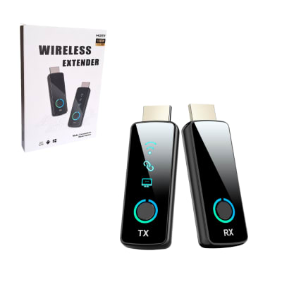 Extensor HDMI Inalambrico de 50 Metros con Transmisor TX y Receptor RX, Full HD 1080P a 60Hz Dual Band 2.4GHz/5GHz y Plug & Play