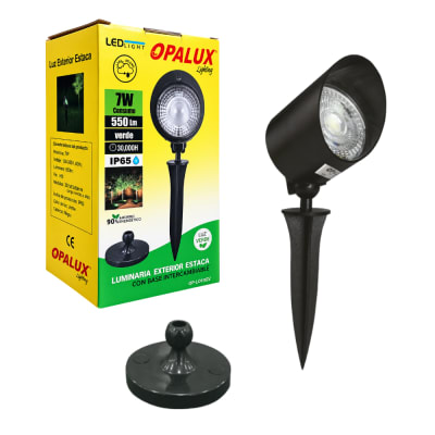 Luz Exterior Verde Modelo Estaca Base Intercambiable 7W 550lm IP65 30000Horas Opalux OP-LD110N-V