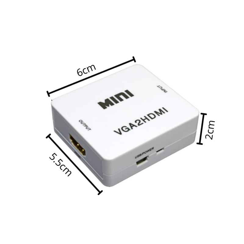 Adaptador Convertidor Vga A Hdmi C/audio Fullhd 1080p