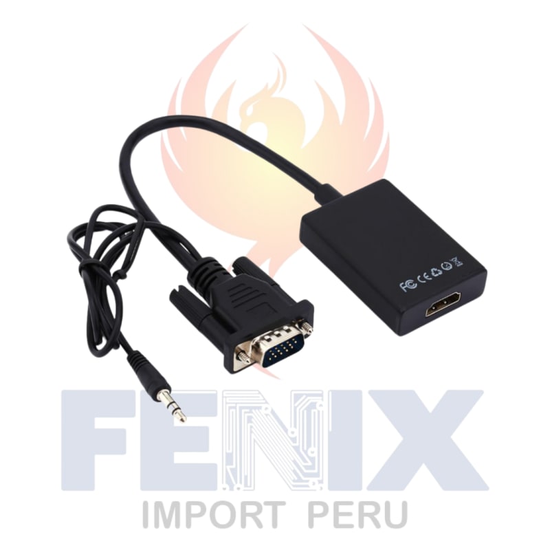 Adaptador Convertidor Vga A Hdmi C/cable Audio, Video Fullhd