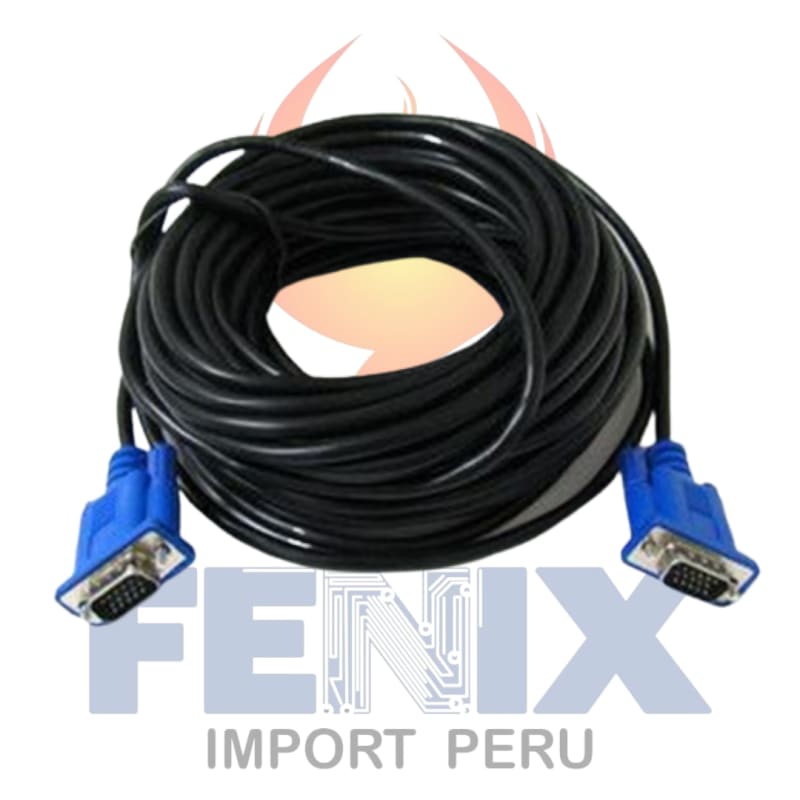 Cable Vga A Vga 10mts 15 Pines C/ Doble Filtro Macho A Macho