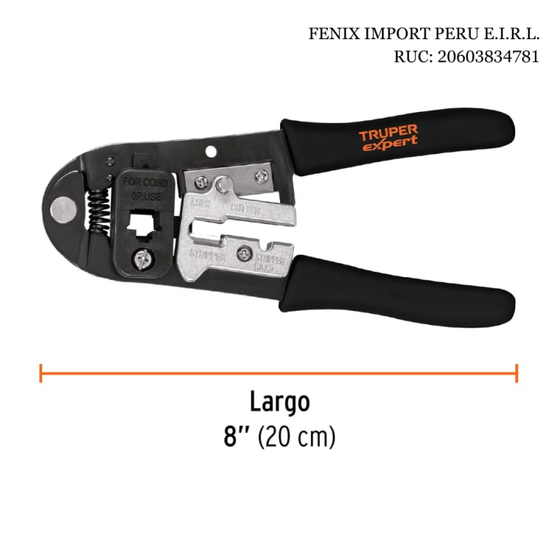 Pinza Ponchadora Para Cable De Red Rj-45 Truper