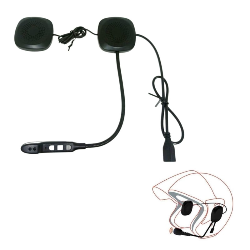 Audífonos Bluetooth Con Micrófono Para Casco Recargable Motos 