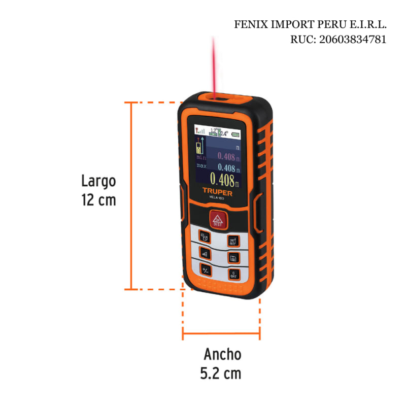 Medidor Laser De Distancia 0.05 mm a 100m Truper 