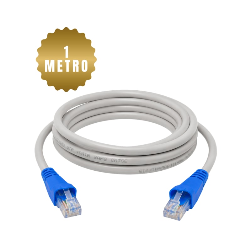 Cable De Red Internet Ethernet Rj45 Cat-5E de 1 Metro Gris