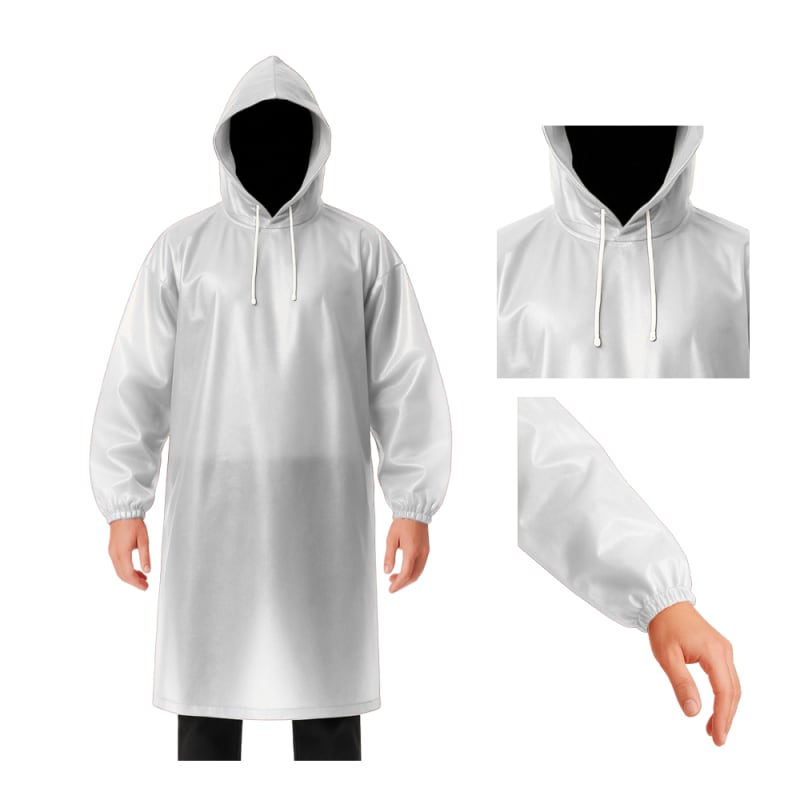Poncho Impermeable Grueso Cerrado de Mangas Elasticas con Capucha Ajustable