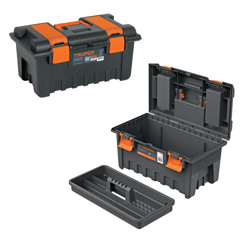 Caja Organizadora para Herramientas 22” con Compartimentos Superior Alta Resistencia para Uso Profesional Truper CHA-22NC