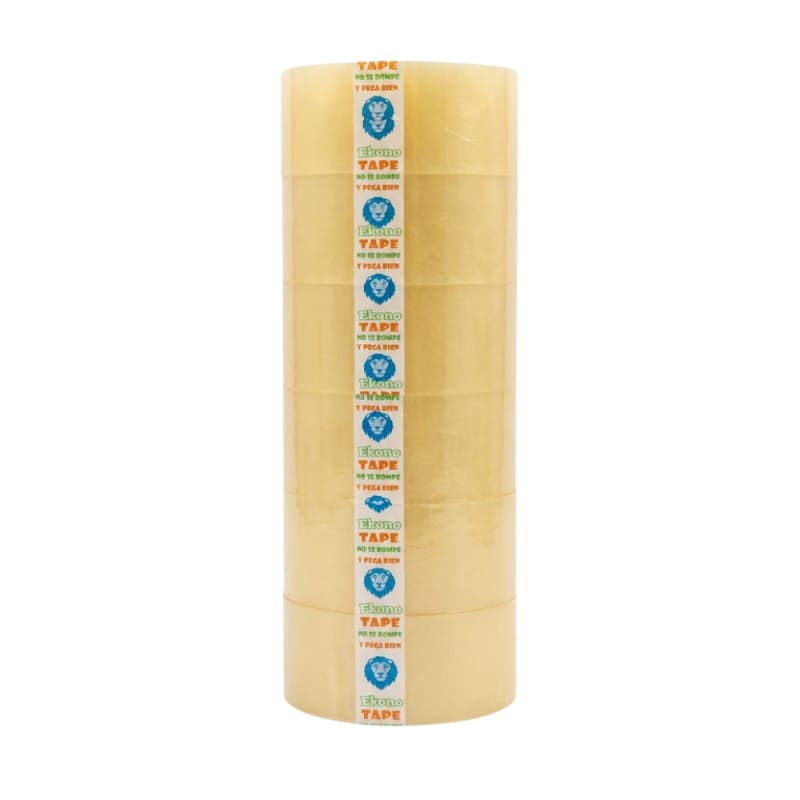 Cintas de Embalaje Transparente Ekono Tape 45mm x 100 metros (110 yd) Rollo x 6und