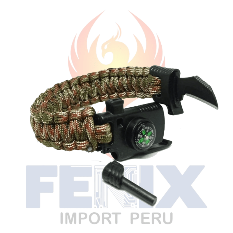 Pulsera Táctica Paracord Camping y Supervivencia Con Navaja