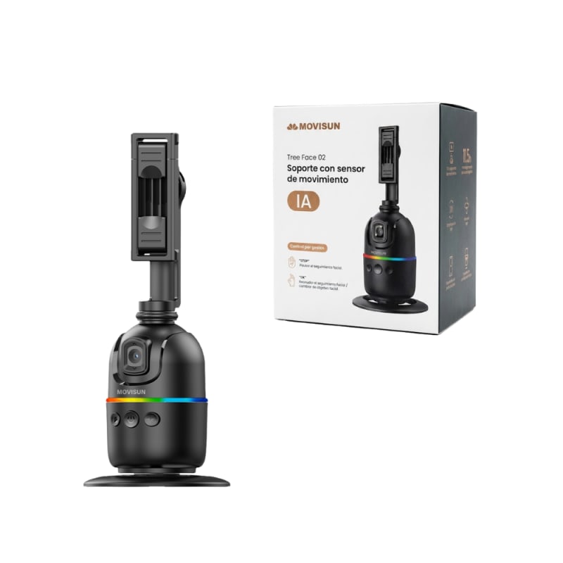 Soporte Inteligente con Seguimiento Facial IA Giro 360° 11.5 horas Control por GestosTREE FACE 02 Movisun