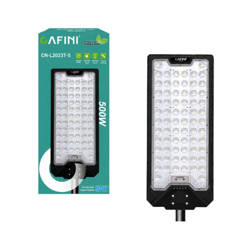 Farola Solar LED para Exteriores con Panel Solar Integrado Sensor de Movimiento Control Remoto Protección IP67 CAFINI CN-L2023T-5