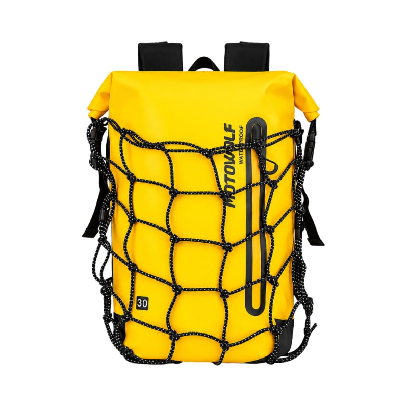 Mochila Impermeable 30 litros Con Malla para Casco MDL0714 Amarillo