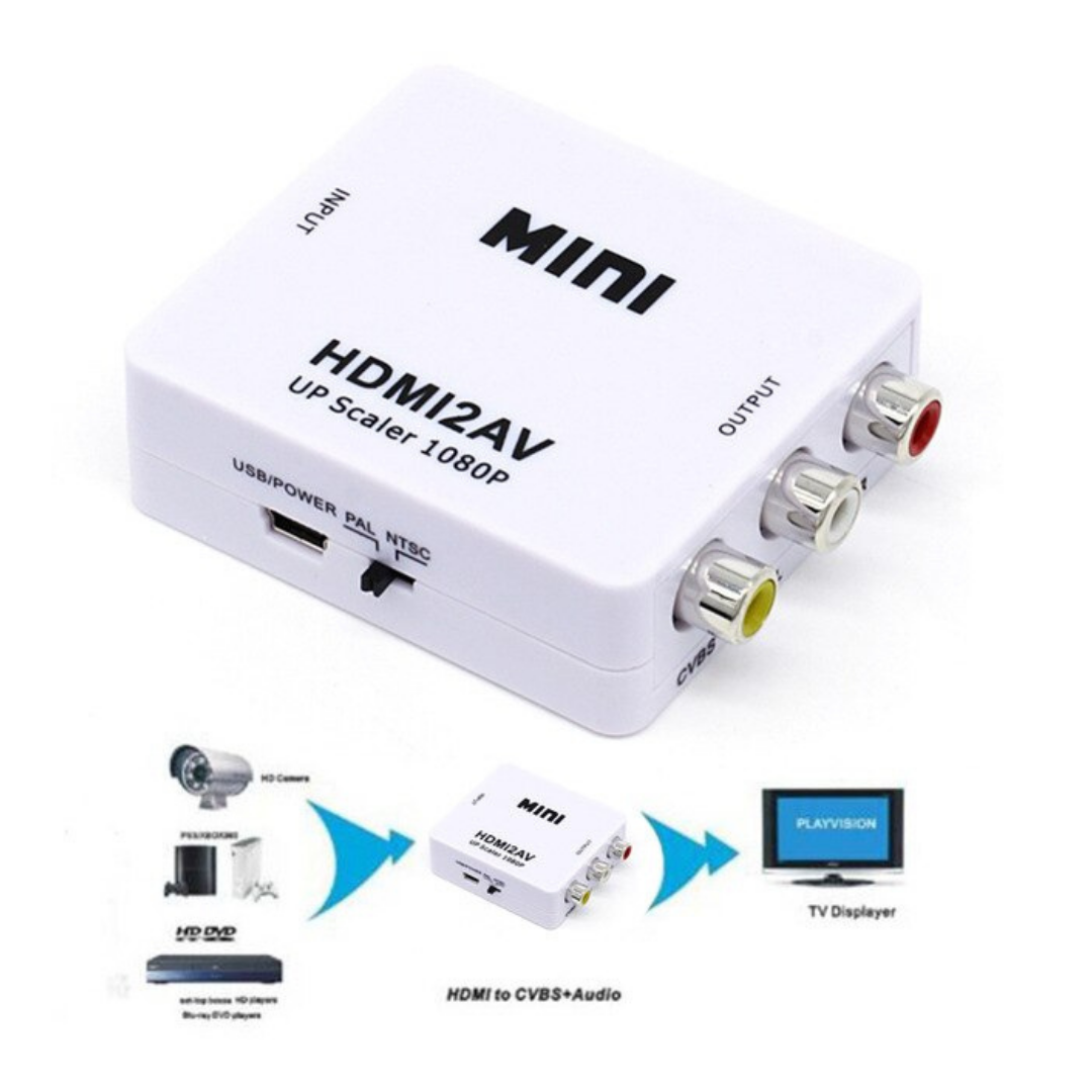 Adaptador Convertidor Hdmi A Rca C/audio Fullhd 1080p