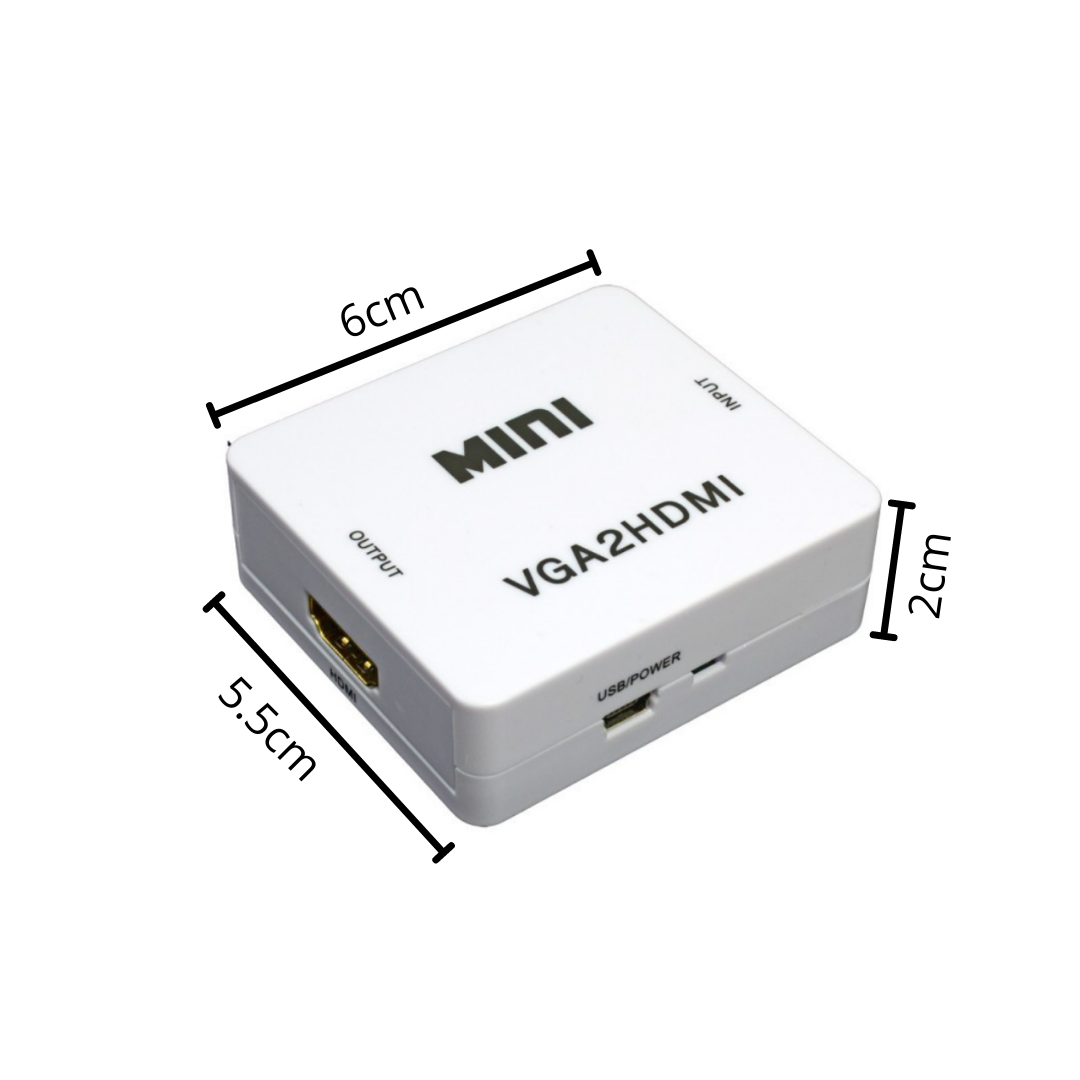 Adaptador Convertidor Vga A Hdmi C/audio Fullhd 1080p