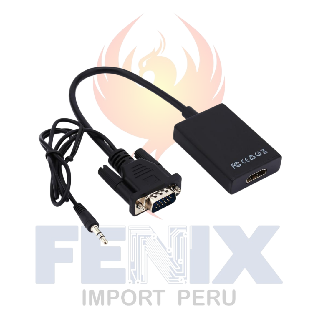 Adaptador Convertidor Vga A Hdmi C/cable Audio, Video Fullhd