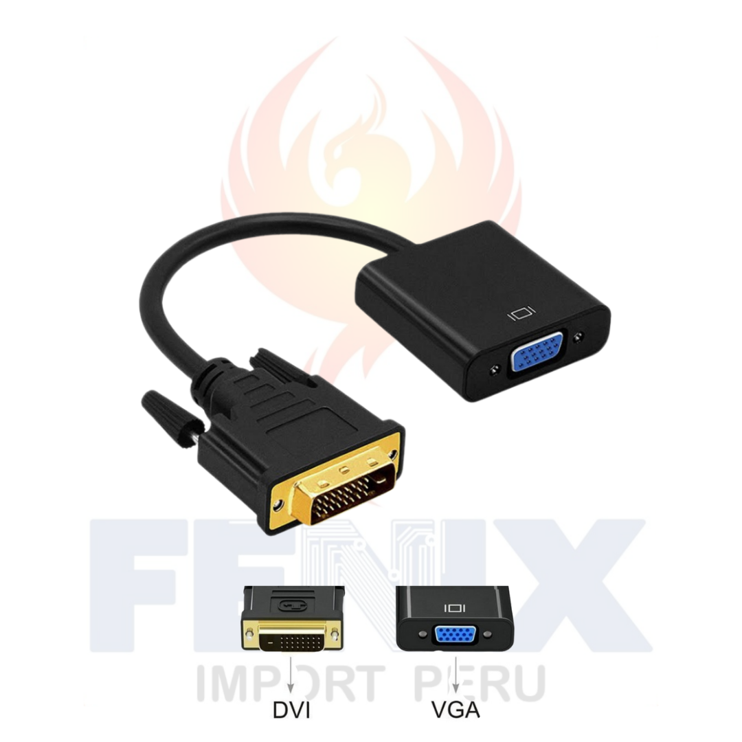 Cable Adaptador De Video Dvi-d 24+1 Macho A Vga Hembra